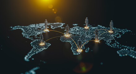 Global network connections, showing interconnectedness across diverse international locations.