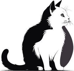 Black and white vector illustration of a cute cartoon