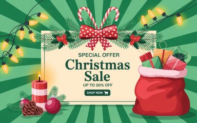 Red Christmas Sale Background