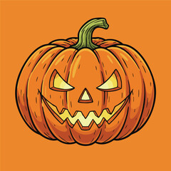 Halloween pumpkin face illustrations collection