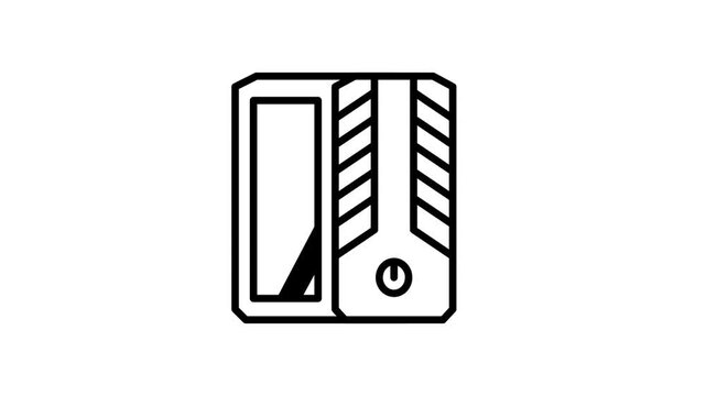Animated computer tower server icon motion graphic