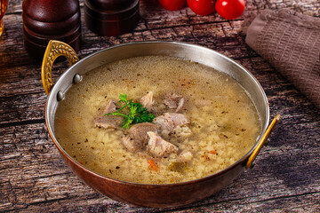 Dietary chicken soup with noodles