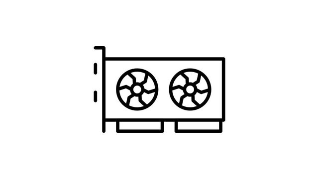 Animated graphics card gpu cooler fans spinning