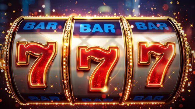 Classic vintage casino slot machine winning jackpot