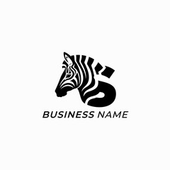 design logo creative letter S and zebra