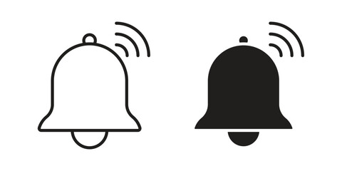 Bell icon in line design. Simple icon vector