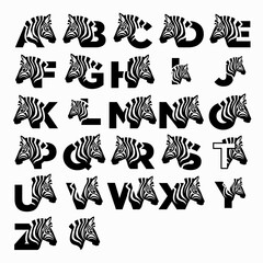 design logo icon set zebra alphabet