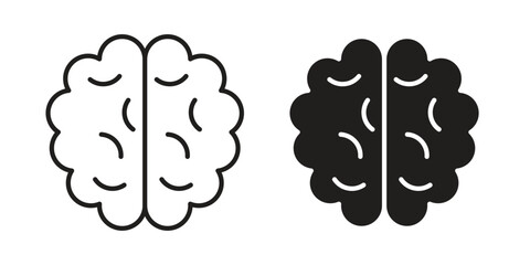 Brain icon in line design. Simple icon vector