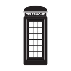 London telephone box flat icon vector