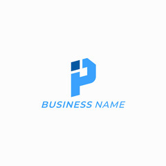 design logo creative letter P and tech