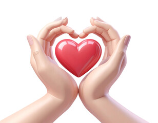 3d heart hands icon for love, communication, and partnership themes, ideal for digita  (2)
