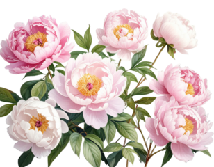 Beautiful peony flower with soft pink petals showcases elegance in floral arrangement