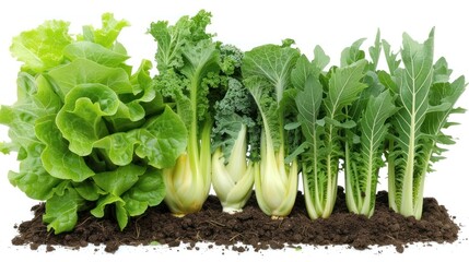Fresh Organic Vegetables on Soil with Green Leaves and Healthy Growth for Culinary and Nutritional Purposes