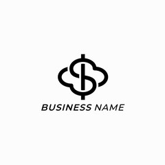 design logo creative letter S and cloud