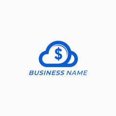 Obraz premium design logo creative dollar and cloud