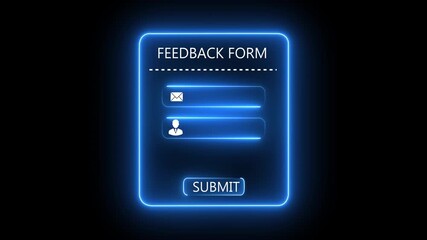 Digital feedback form interface concept on the transparent background. Perfect for customer feedback, digital onboarding, user experience in web applications. Motion graphics of feedback concept.