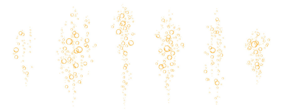 Orange carbonated water with gold bubbles.