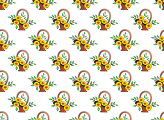 Seamless Botanical Elegance — Floral and Leaf Decorative Pattern Background