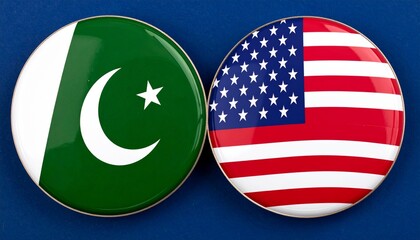 Pakistan and USA Flags in circle