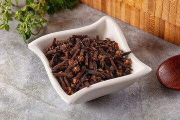 Dry cloves buds aromatic flavor
