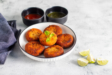 "Dahi ke kebab", a creamy, spiced yogurt patties mixed with herbs and breadcrumbs, shallow-fried to golden perfection, soft inside, crisp outside.

