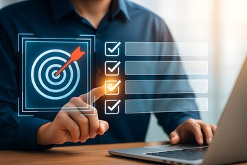 Futuristic digital arrow background with abstract data flow and technology network in blue tone
