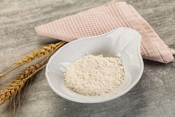Wheat flour for cooking in the bowl