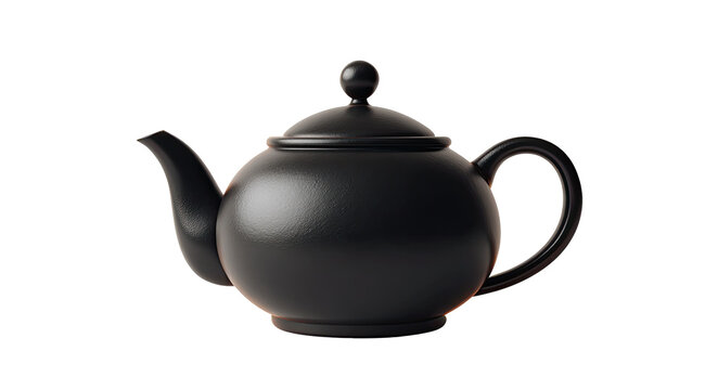 Black ceramic teapot, smooth finish