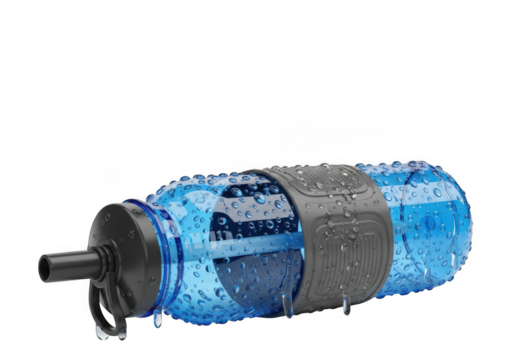 Blue water bottle isolated on white background isolated on transparent background