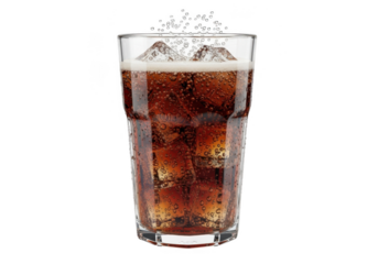 Refreshing cola drink on white background isolated on transparent background