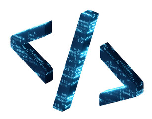 PNG Digital Code Programming 3D Icon Concept Abstract Software Technology Data and Cyber Transparent Background