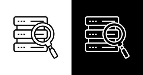 Data Searching White Icon Set Design