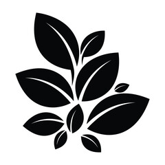 Leaf plant icon silhouette black design