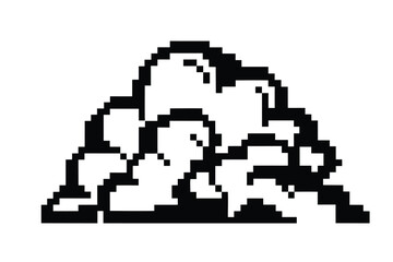 Obraz premium Cloud Smoke Pixel Art Vapor Pixelated Isolated on White Background Icon