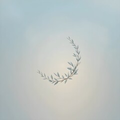 Elegant olive branch wreath in subtle pastel tones for delicate designs and serene promotions