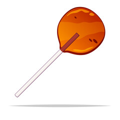 Caramel candy lollipop vector isolated illustration