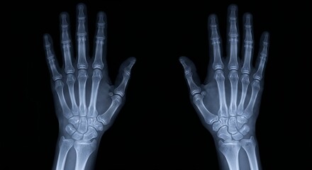 Obraz premium Detailed x ray of human hand mid motion muscles tendons and bones