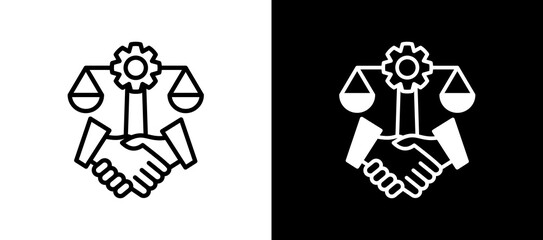 Dispute Resolution whiteblack icon