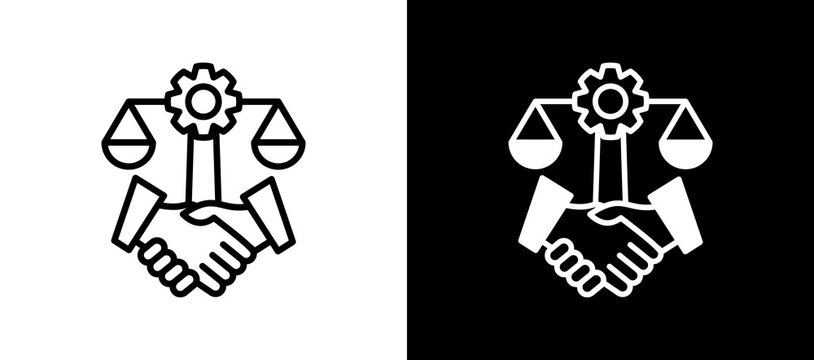 Dispute Resolution whiteblack icon