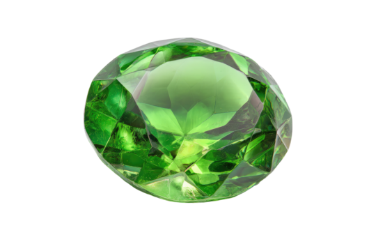 Emerald gem, vibrant green, faceted