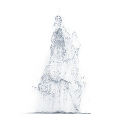 Obraz premium Fountain clear water with small dots isolated transparent background 3d rendering 