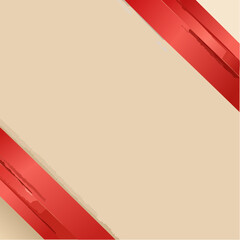 Elegant Beige Red Ribbon Vector Background