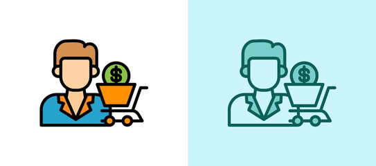 Buyer whitegreen icon