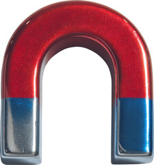 Horseshoe magnet isolated on transparent background