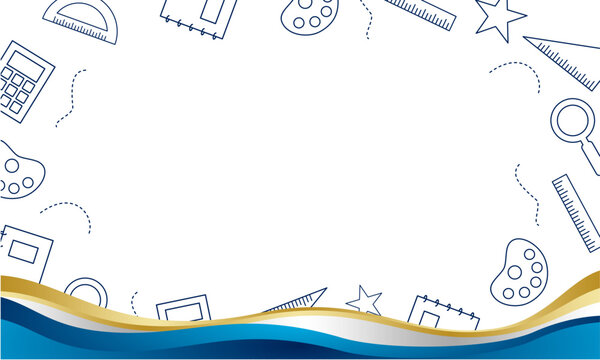 Blue Gold Education Wave Background Template 