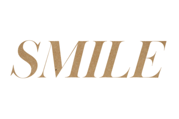 Brown paper typography text smile isolated on transparent background