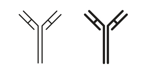 Antibody icons set. Simple line vector illustration