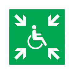 Evacuation temporary refuge vector design standart ISO 7010