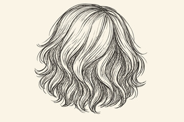 Fototapeta premium Arcs wavy illustration sketch hatching softness light vector lines contour hair