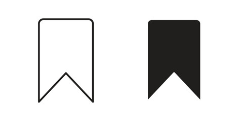 Bookmark icons set. Simple line vector illustration